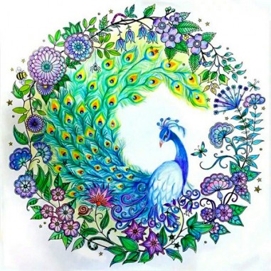 "Peacock Garden" Diamond Art Puzzle