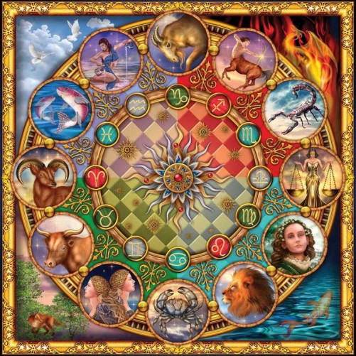 "Zodiac-circle" - Full solid square diamond art puzzle