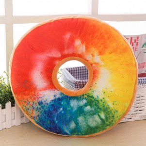 Rainbow Donut Pillow Case